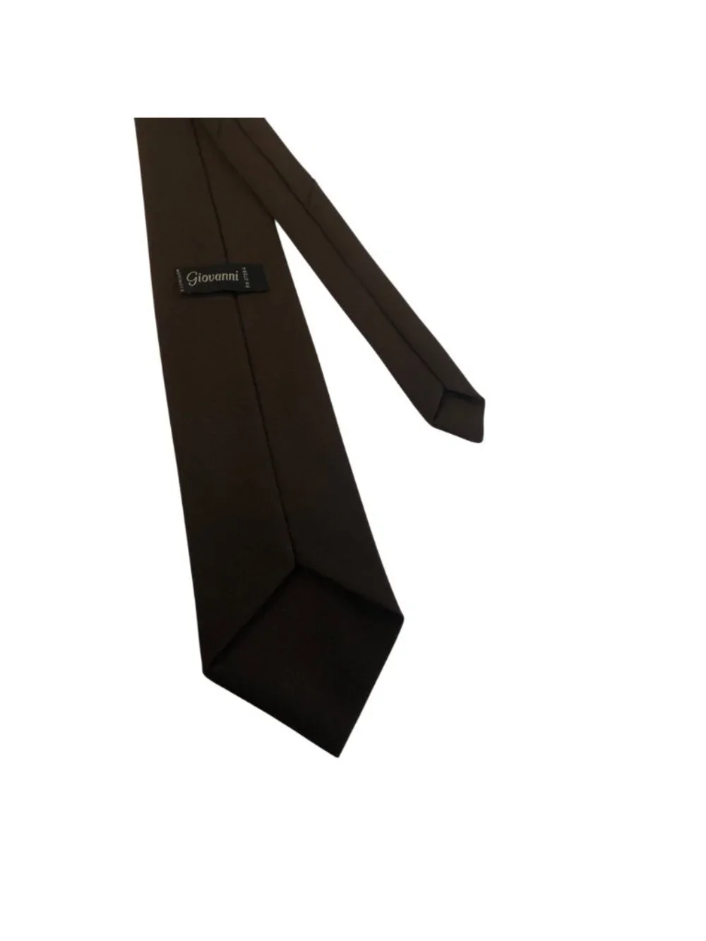 Giovanni Brown Clip On Tie Mens 18in Necktie Accessory Office Work Formal Gift